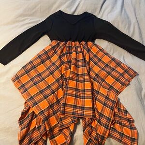 Black and Orange Plaid Dress